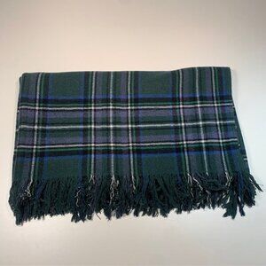 Roca Home Portugal Plaid Throw Blanket 50x67 Green Blue